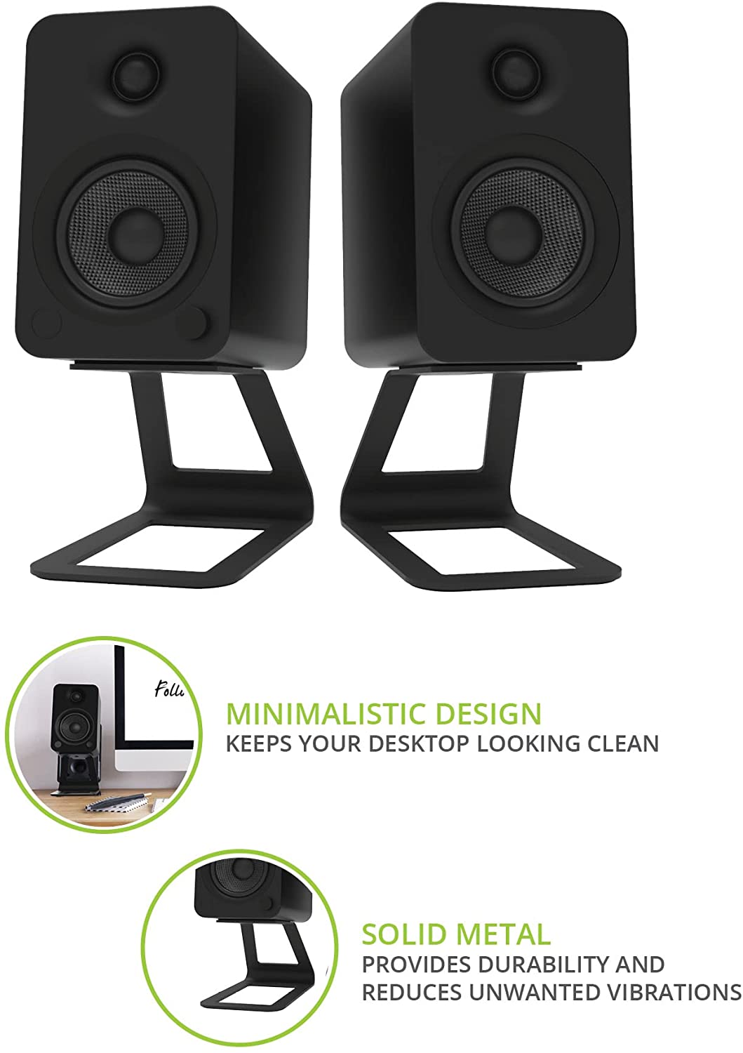 Professional Metal/Aluminum Non-folding Rack for White Studio Monitor Speaker Stands