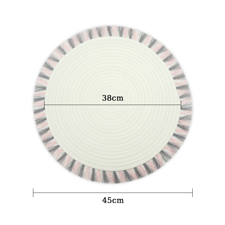 15 Inch Table Round Placemats Boho Cotton Woven Washable Tassels For Kitchen Dining