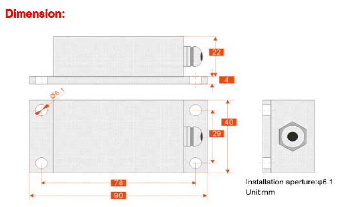 SCA131A Dual Axis EN61000 Digital Tilt Motion Sensor MCU 120g