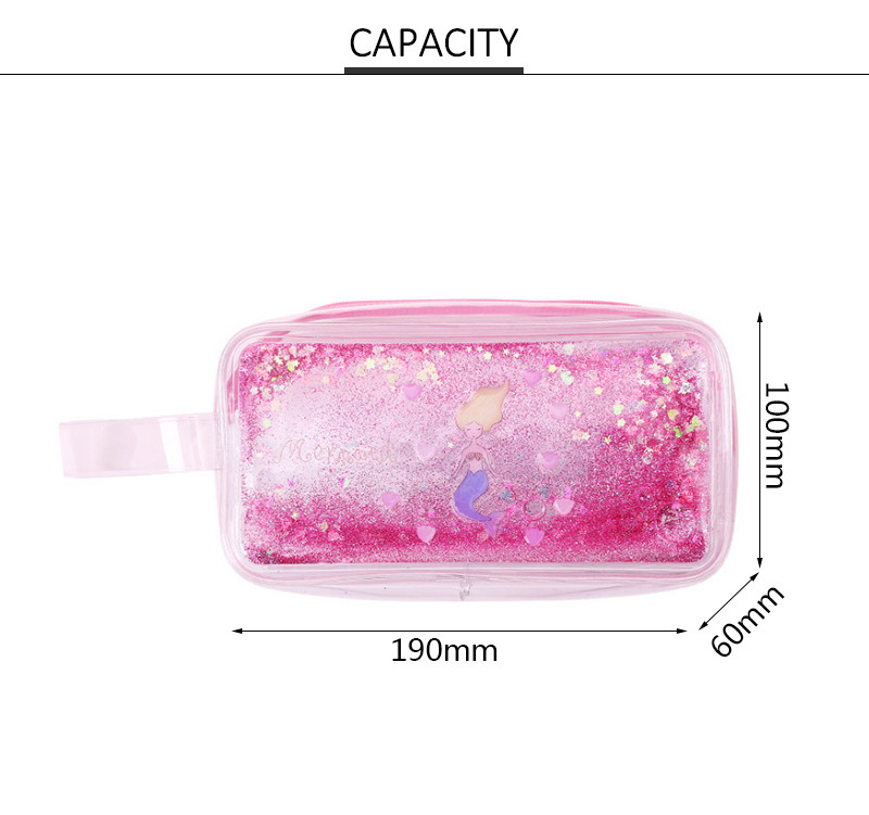 Quicksand Effect Travel Portable PVC Clear Cosmetic Bag