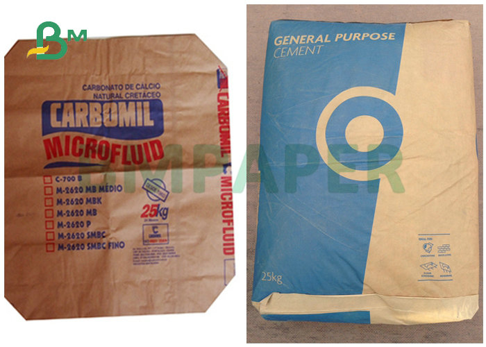 Extensible 70gsm 80gsm Brown Kraft Paper For Cement Sand Flour Powder Packaging