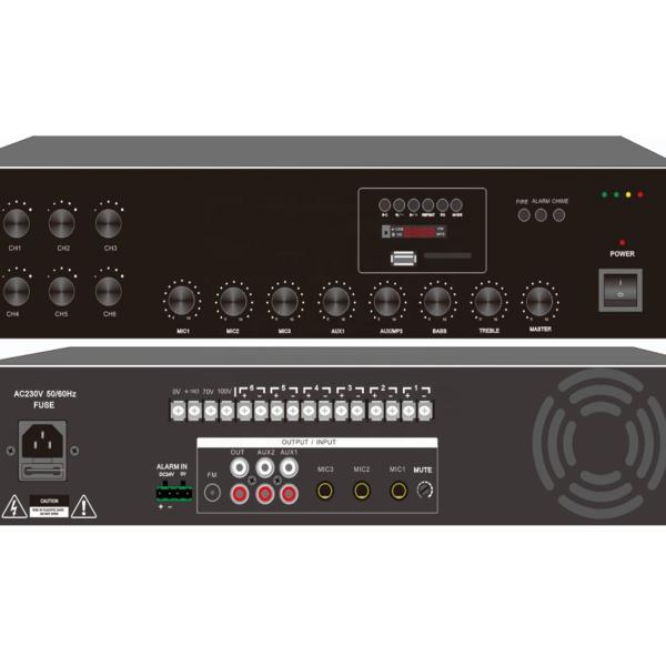 Mp3 FM 560W Mixing Amplifier 6 Zones Mixer Amplifier For Multiple Applications