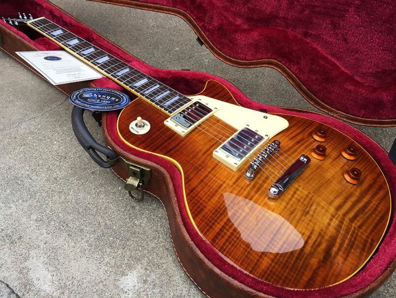 Custom LP electric guitar, Rosewood Fingerboard & Solid Mahogany Body Tobacco Burst electric guitar, Free shipping