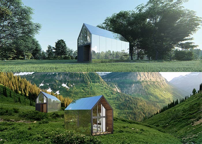 Unique Style Prefab Loft Homes , Modern Prefab Houses Villa With Smart Lock