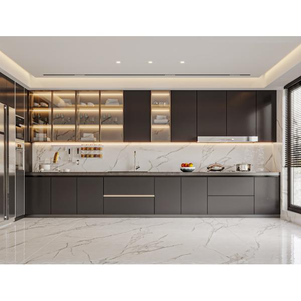 Classical Kitchen Cabinet with Quartz Countertop and Blum Hardware