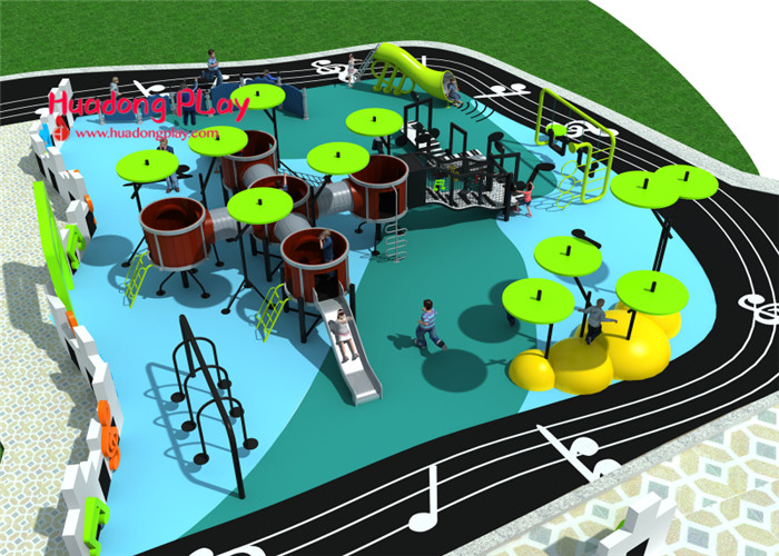 Concert Series Outdoor Playground Equipment Pre - Embedded Fixing Method