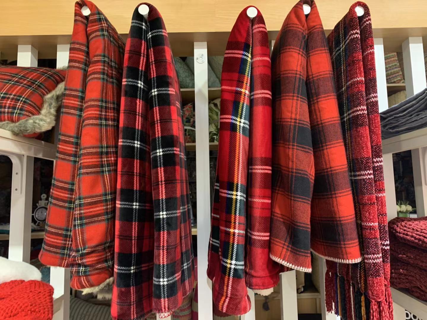 Christmas Tartan Flannel Blanket Sets Sustainable Plaid Sofa with Custom Advantage