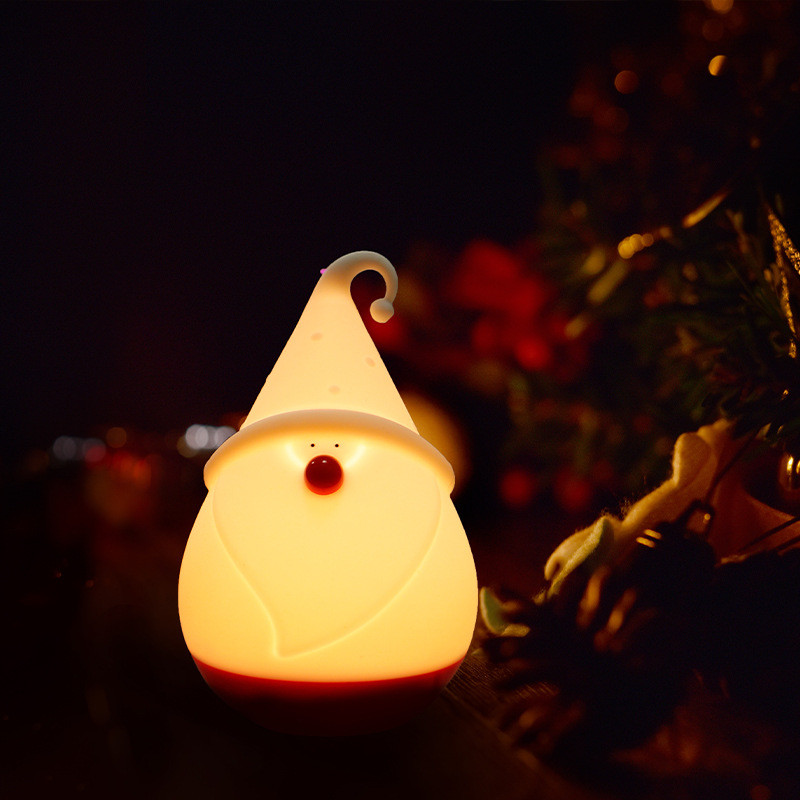 Christmas Night Light For Kids Lamp Cute Lamp 16 Colors Tap Silicone Kids Night Light USB Rechargeable Baby Night Lights
