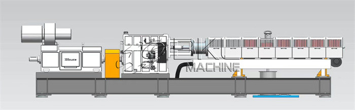 Single Stage Twin Screw Extruder Machine 400KG H PET Granulating Line