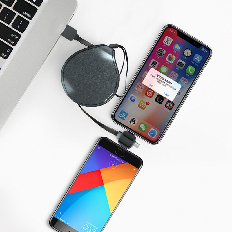 Multifunctional 2.4A TPE 3 In 1 Charging Cables With 3 Type Ports