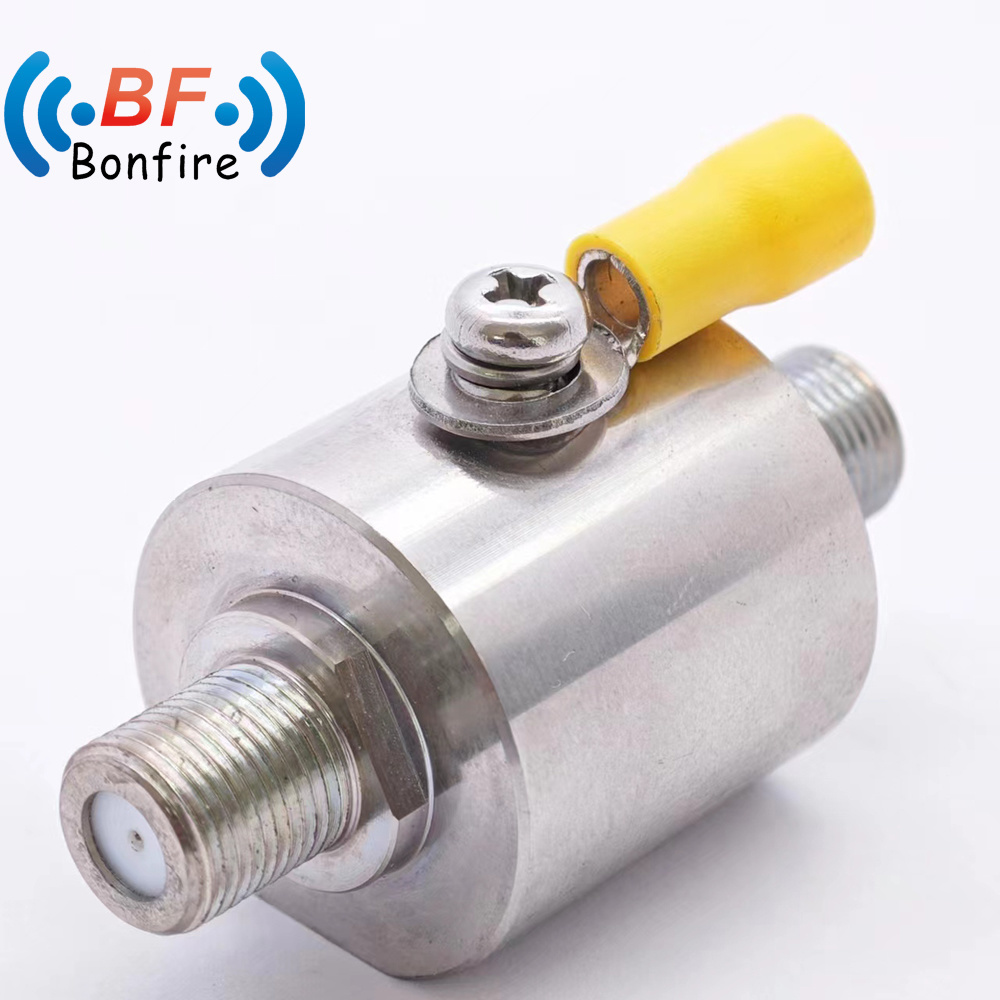 698-3800MHz F Type RF Lightning Arrester Double Dual Female Audio F Jack to F Jack Coaxial Cable Television Surge Protector Arrestor RF Arrester