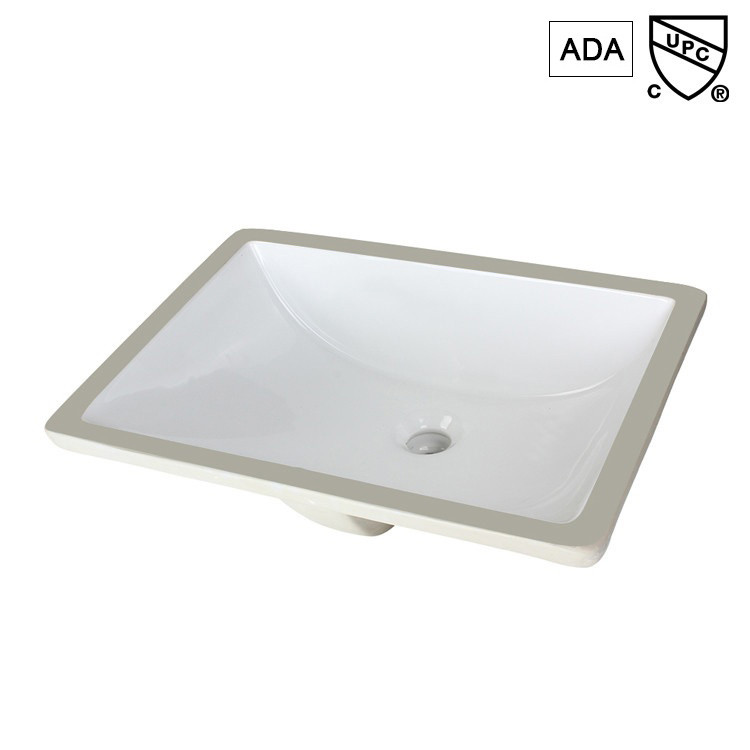 Stains Resistant Ada Bathroom Sink 17" Rectangular Undermount Bathroom Sink 500mm