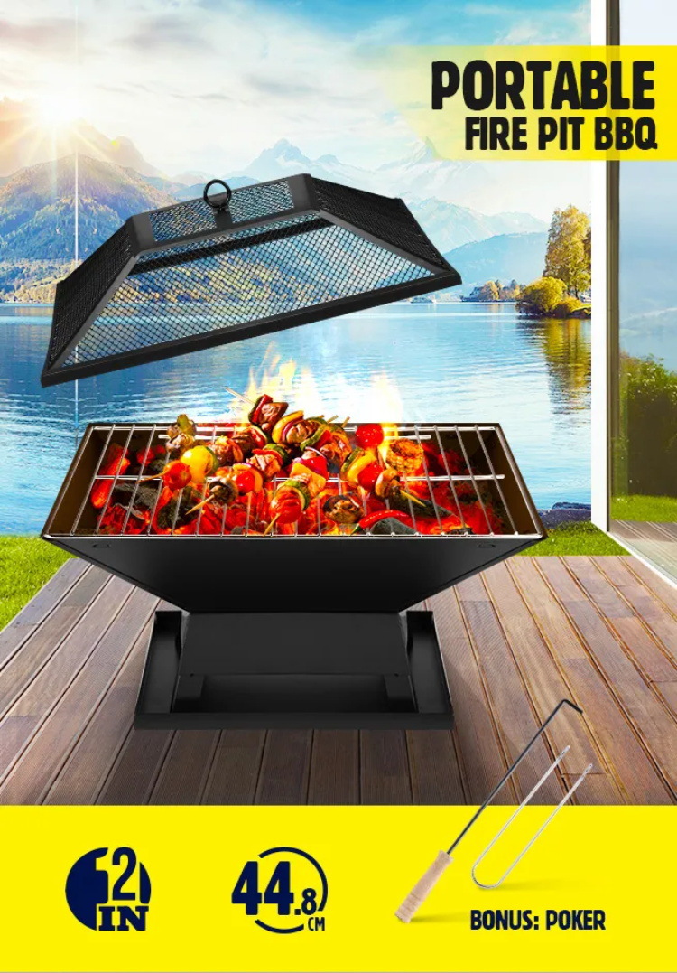 High Pressure Protection Device Foldable Stainless Steel BBQ Grill for Outdoor Camping