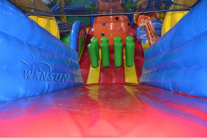 Jungle Theme Commercial Inflatable Water Slides Custom Size Acceptable