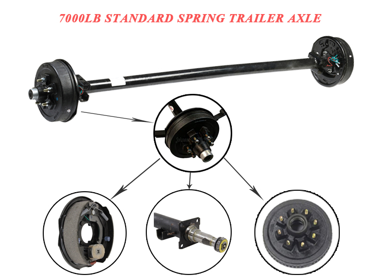 Max Payload 7500LB Straight Square / Round Tube Trailer Axles within Customer Requirements