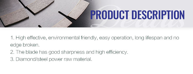 Industrial Grade D350MM Diamond Segmented Cutting Tools for Silent Quartzite Cutting