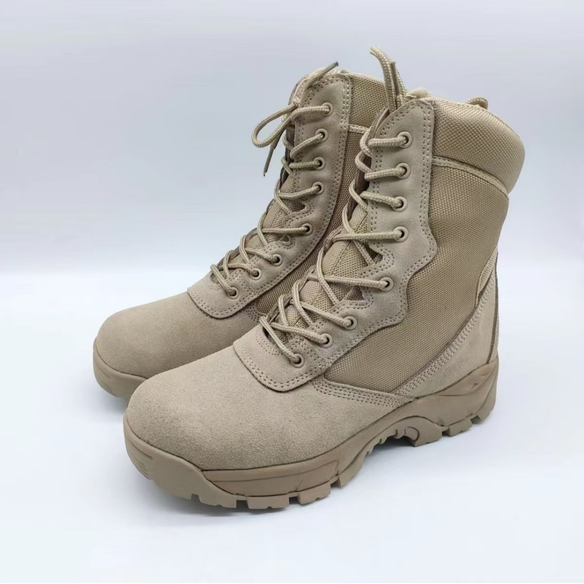 Tactical Safety Shoes High Top Tactical Boots with Side Zipper Outdoor Camping