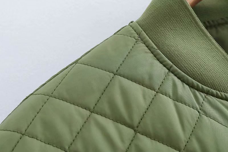 Stand Collar Short Bomber Jacket Womens Quilted Oversized Bomber Jacket Drop Shoulder