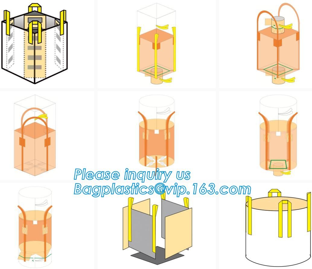 customizable PP u-panel baffle big bag /coated white woven PP jumbo bag/ventilated 4 panel baffle bag/all colors availab