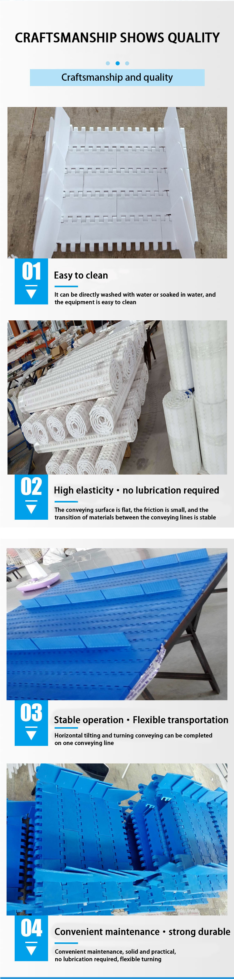 5935 Flat Top Modular Plastic Conveyor Belt for Food Industry