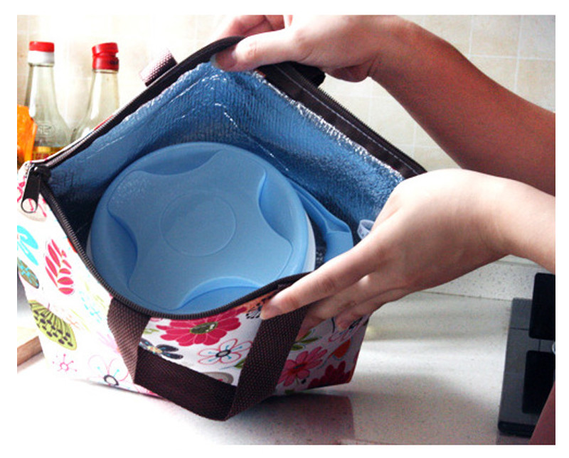 Reusable Oxford L34cm webbing buckle Thermal Lunch Bag