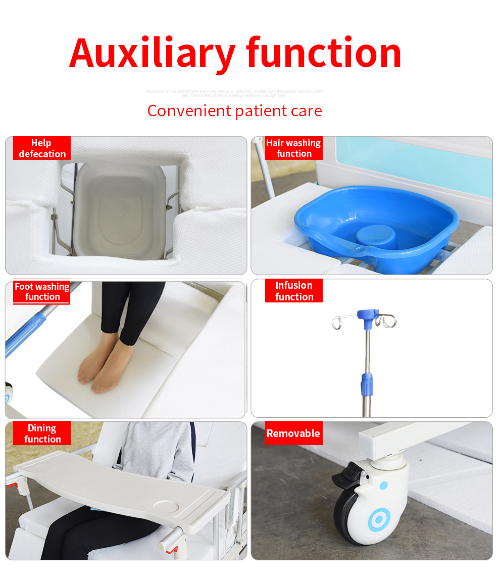 Multifunctional Hospital Patient Beds 200*90*45cm Manual Adjustable Medical Bed ODM hospital bed with rails