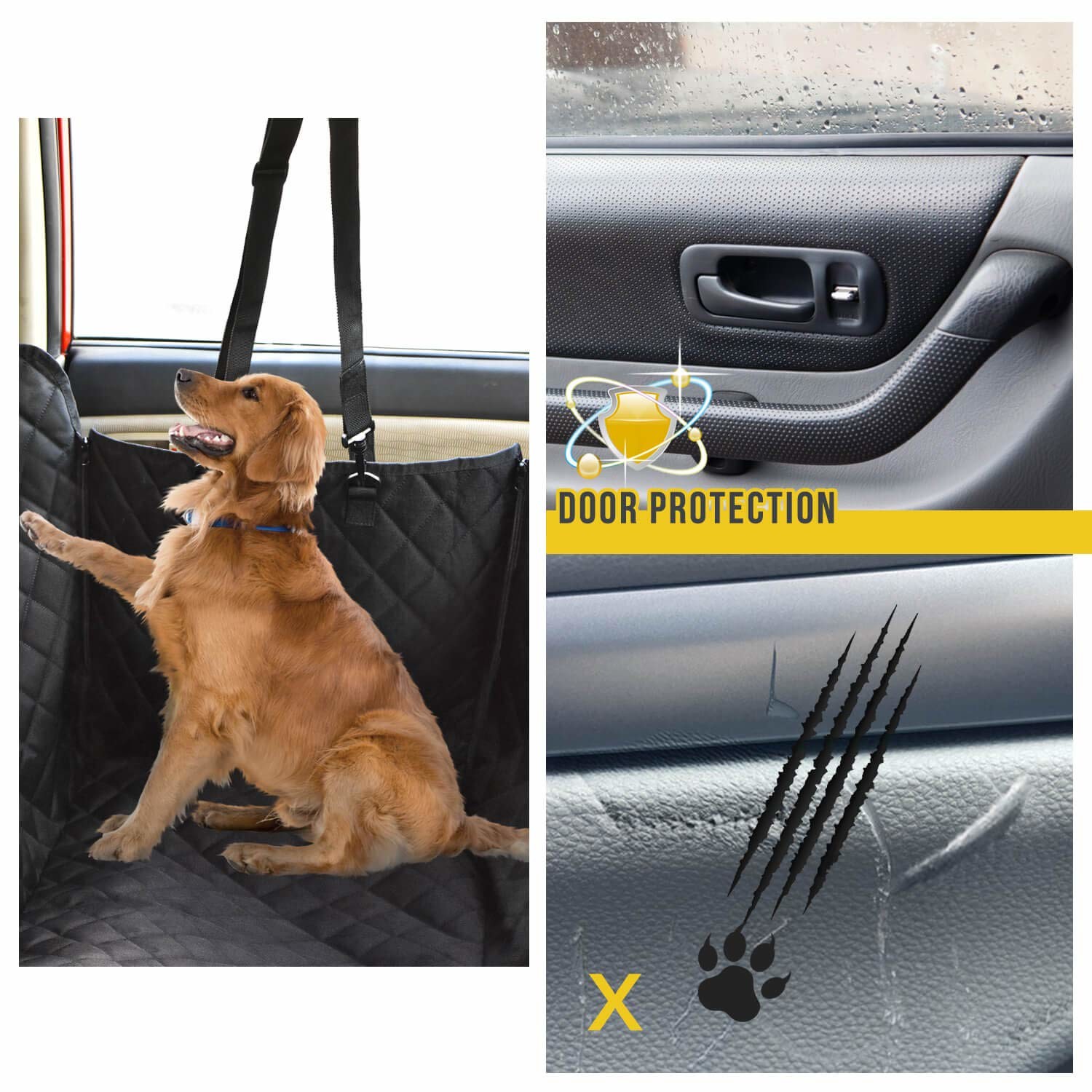 137cm PP Dog Backseat Car Cover Waterproof Scratch Resistant