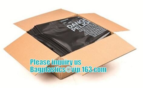 PE packing bag for Asbestos fibers, large size thicker LDPE asbestos remove bags, Large Asbestos Waste Removal Bags, pac