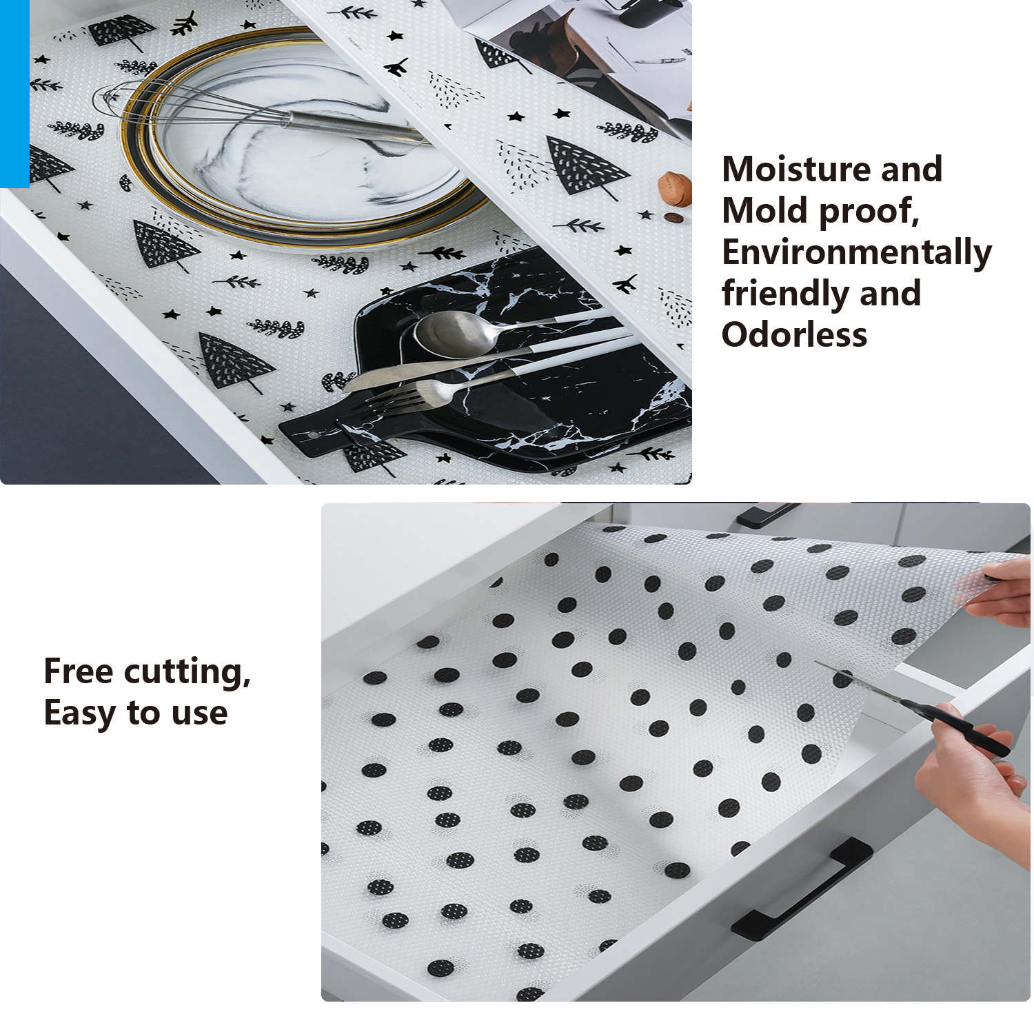 220gsm-650gsm Anti Slip Dustproof Waterproof Home Kitchen Drawer Shelf Mat Liner