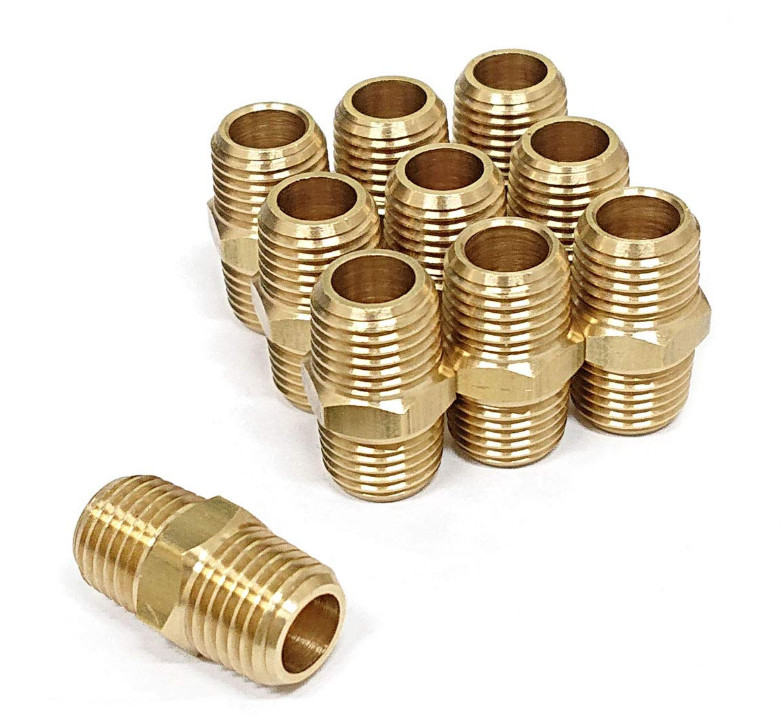 3/4" Male NPT Hex Nipple Lead Free Brass Fittings Adapter Rustproof
