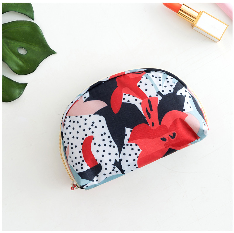 Shell Shape Polyester Cosmetic Bag With Zipper