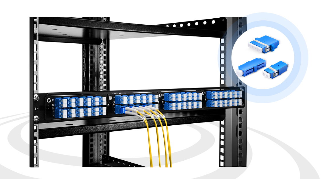 LC/UPC to LC/UPC Quad Singlemode Plastic Fiber Optic Adapter Plate Clip for 4G Network