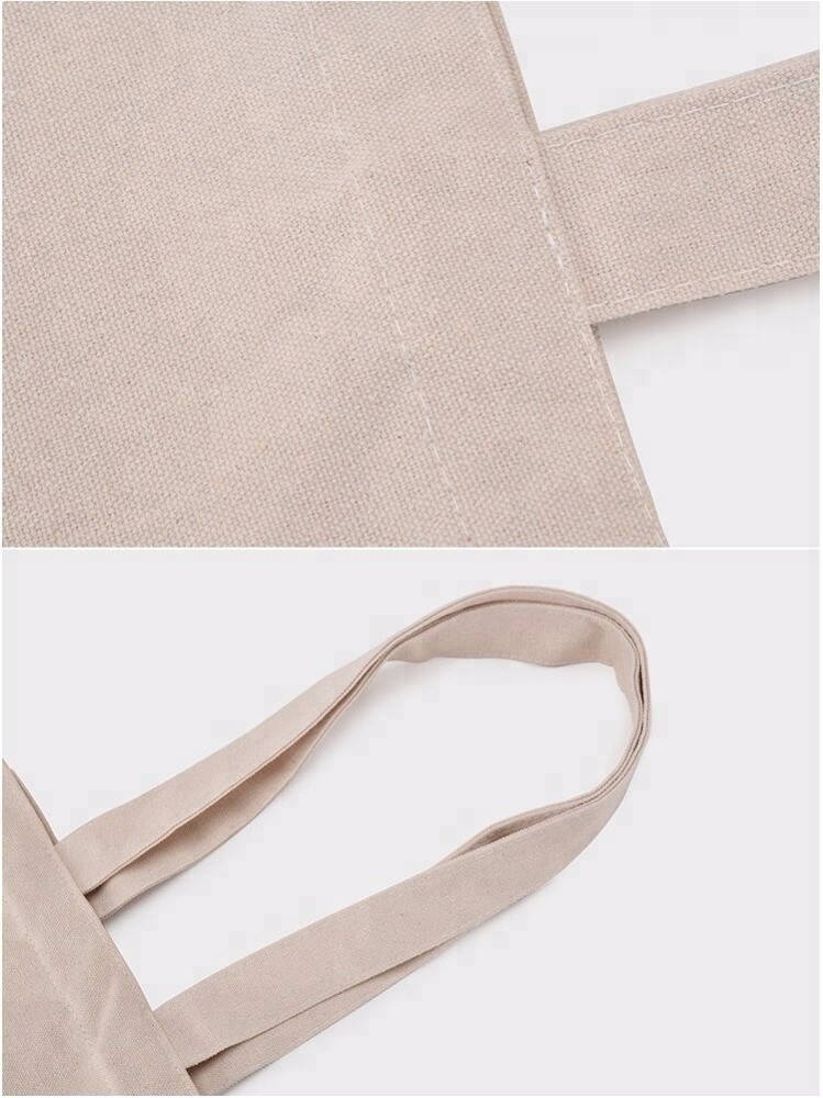 Wholesale High Quality Blank Custom Print 12oz Logo For Natural Cotton Canvas Tote Shopping Bag