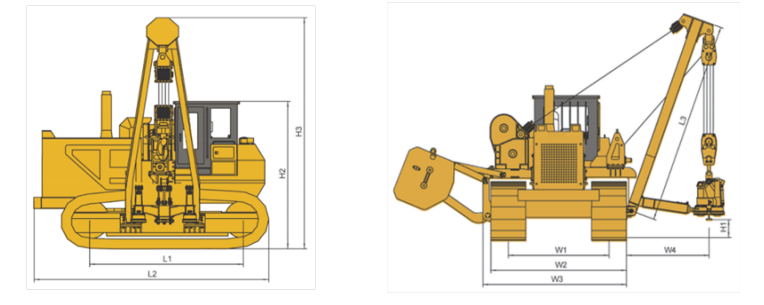 Belt Move 22000 KG Weight Pipe Laying Machine For Heavy Duty Construction