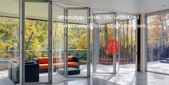 Sliding Soundproof Luxury Exterior Patio Lowes Glass Accordion,soundproof double,aluminium accordion insulated