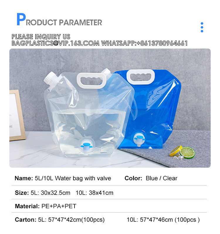 Custom Drink Liquid Spout Pouch Bag Packaging Plastic Fruit Water Juice Pouch 5L Stand Up Pouch With Tap Spout