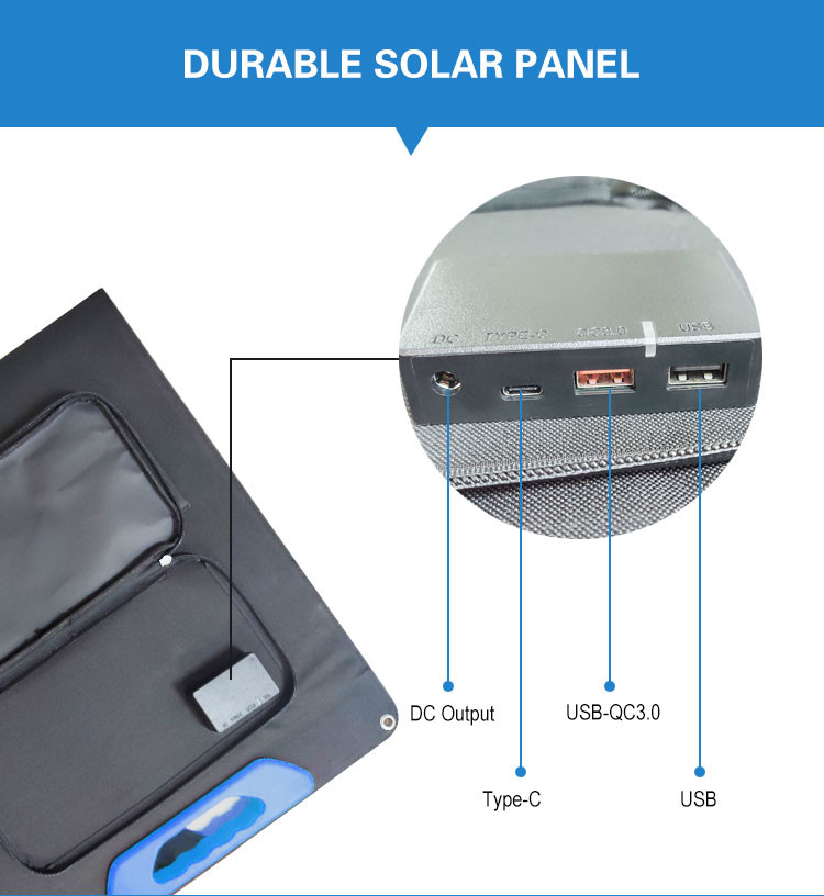 Waterproof Solar System Panels 200W Solar Camping Panel Portable Flexible