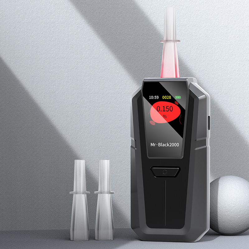 Grey Home Alcohol Breathalyzer Tester 90g With Blowing Reminder