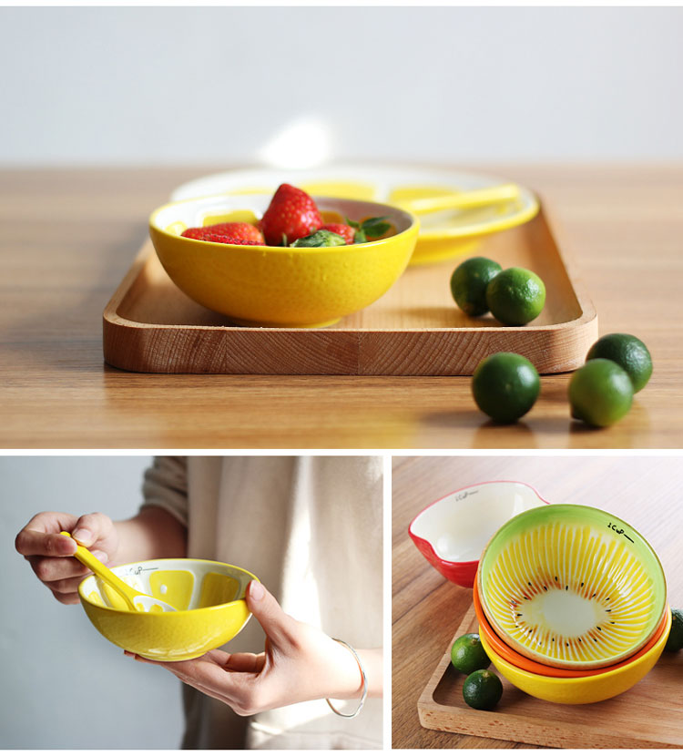 Creative Hand Painted Baking Ceramic Bowl , Watermelon Pattern Porcelain Ice Cream Bowls