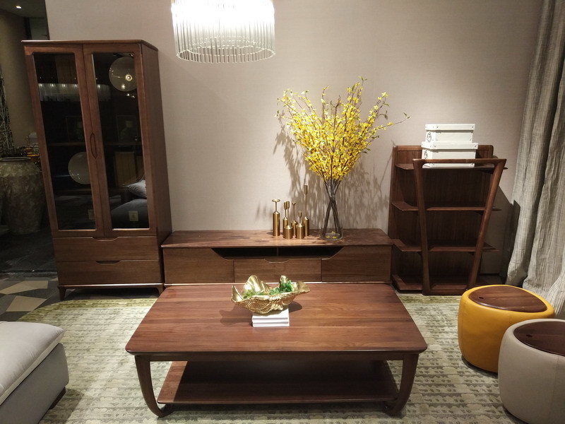 2017 New design of Interior Fitout Apartment Furniture Doube / King bed by Walnut wood for hot sale