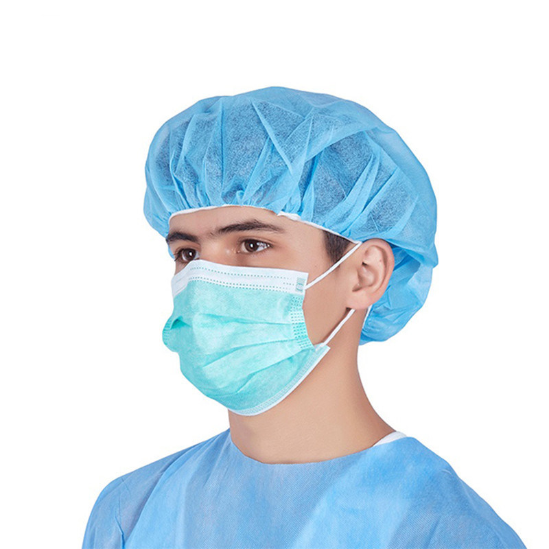 S&J Blood Dust-proof disposable surgical mask 70% non-woven 30% melt-blown fabric face cover for sale