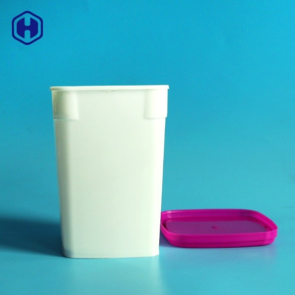 White Food Packaging Plastic Container 690ML PP Cover Cap Plastic Cookie Boxes