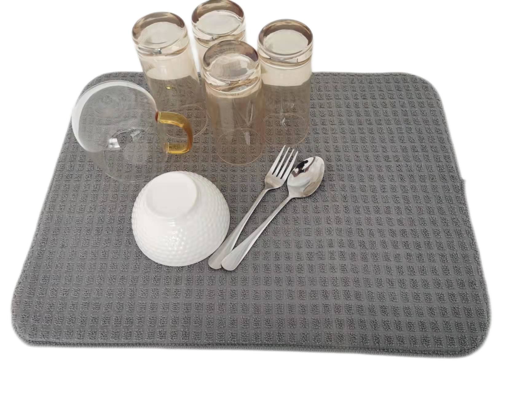 High Quality Custom Kitchen Counter Top Microfiber Dish Drying Drainer Boards Mat
