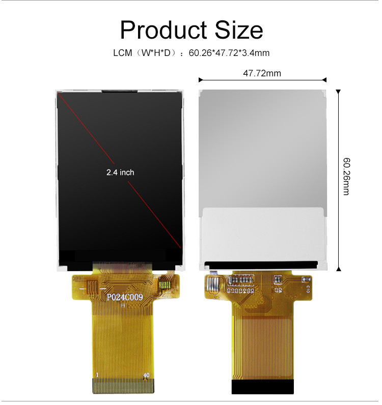 Polcd 3 WSPI 2.4 Inch Touch Screen 8 Bits 240x320 Display P024C009