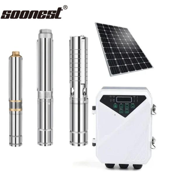 150M Solar Water Pump 3Inch Solar Pump 2Hp 1500W Solar Deep Well Submersible 12V