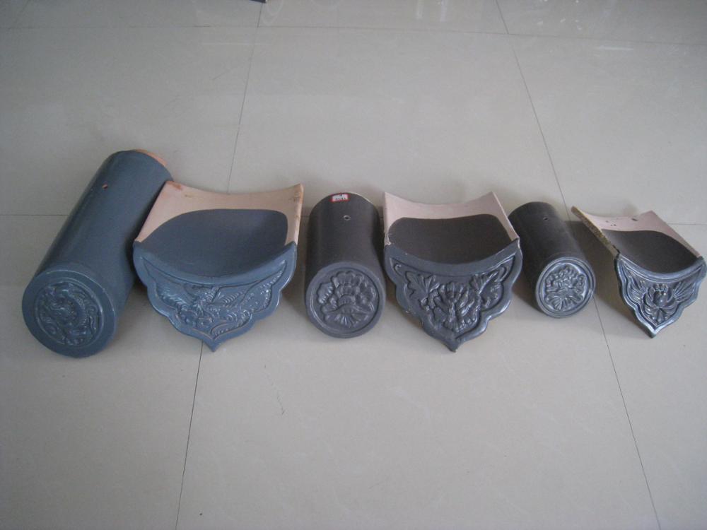 Roofing material black glazed Japanese roof tiles