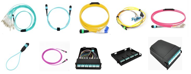 High Density MPO MTP Cassette , Black 24 Ports MPO To LC Patch Panel