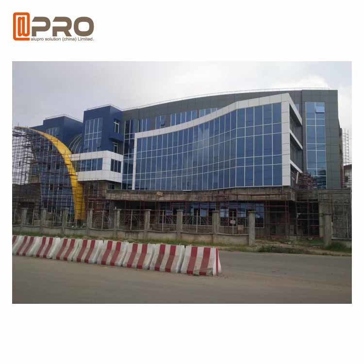 Heat Insulation Facade Glass Curtain Wall For Commercial Building Spider Curtain Wall Glass