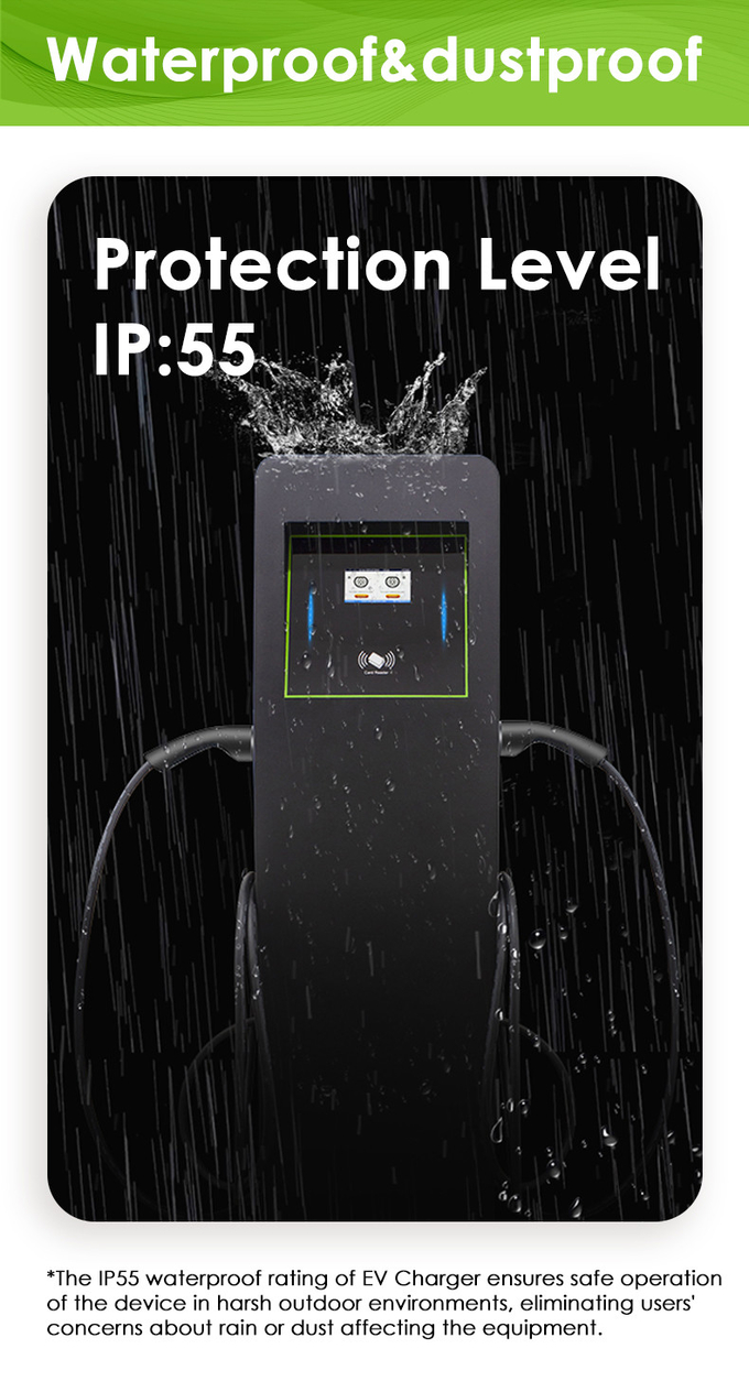 Commercial double gun ev charger Type 2 14kw 32A one phase OEM ODM public ev charger station