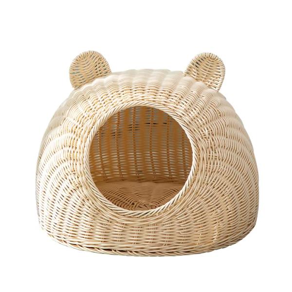 Handmade Woven Dog Cave House Cute Rattan Cat Nest Indoor